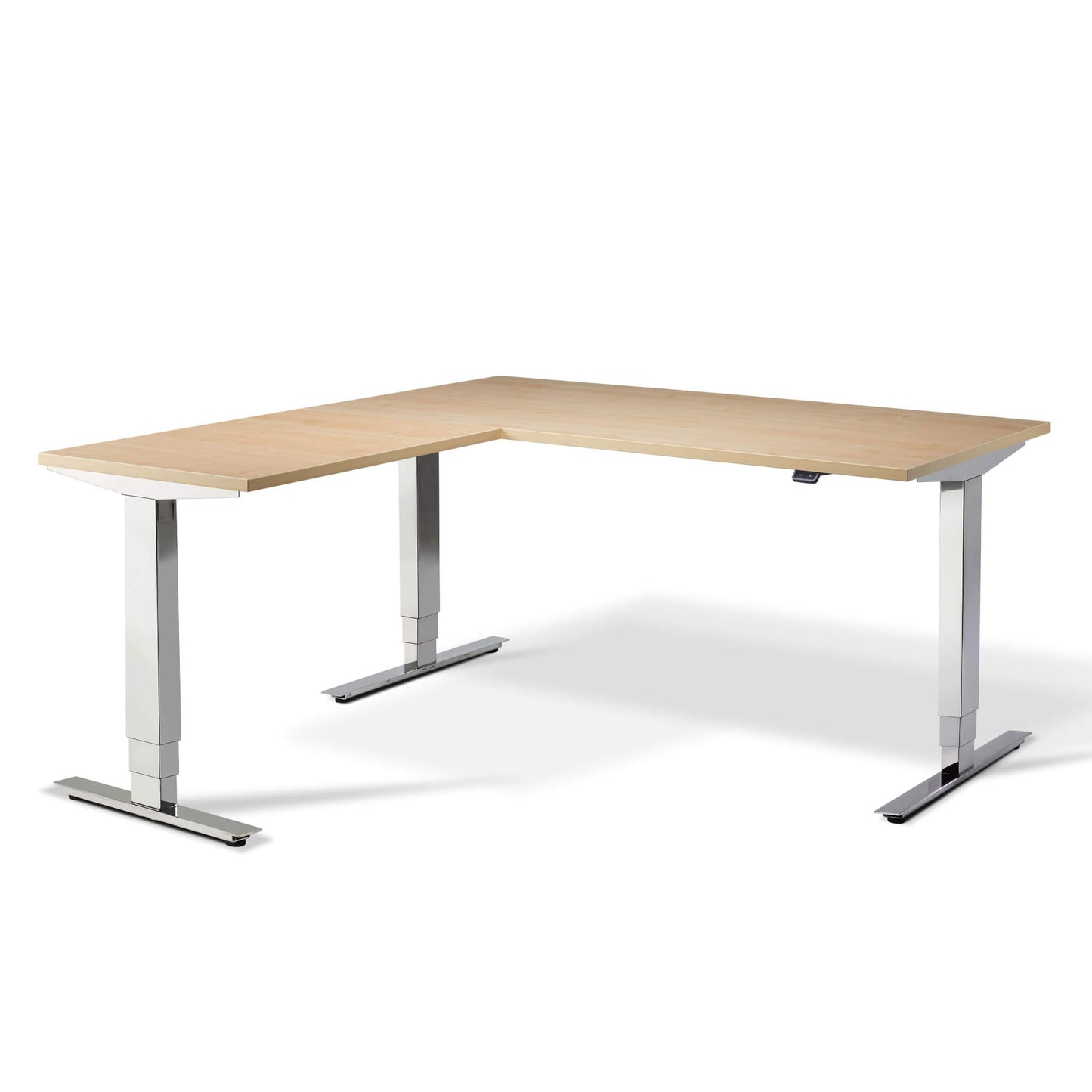 Lavoro Advance Chrome Electric Standing Corner Desk