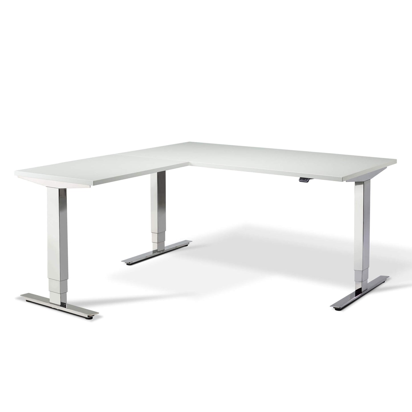 Lavoro Advance Chrome Electric Standing Corner Desk