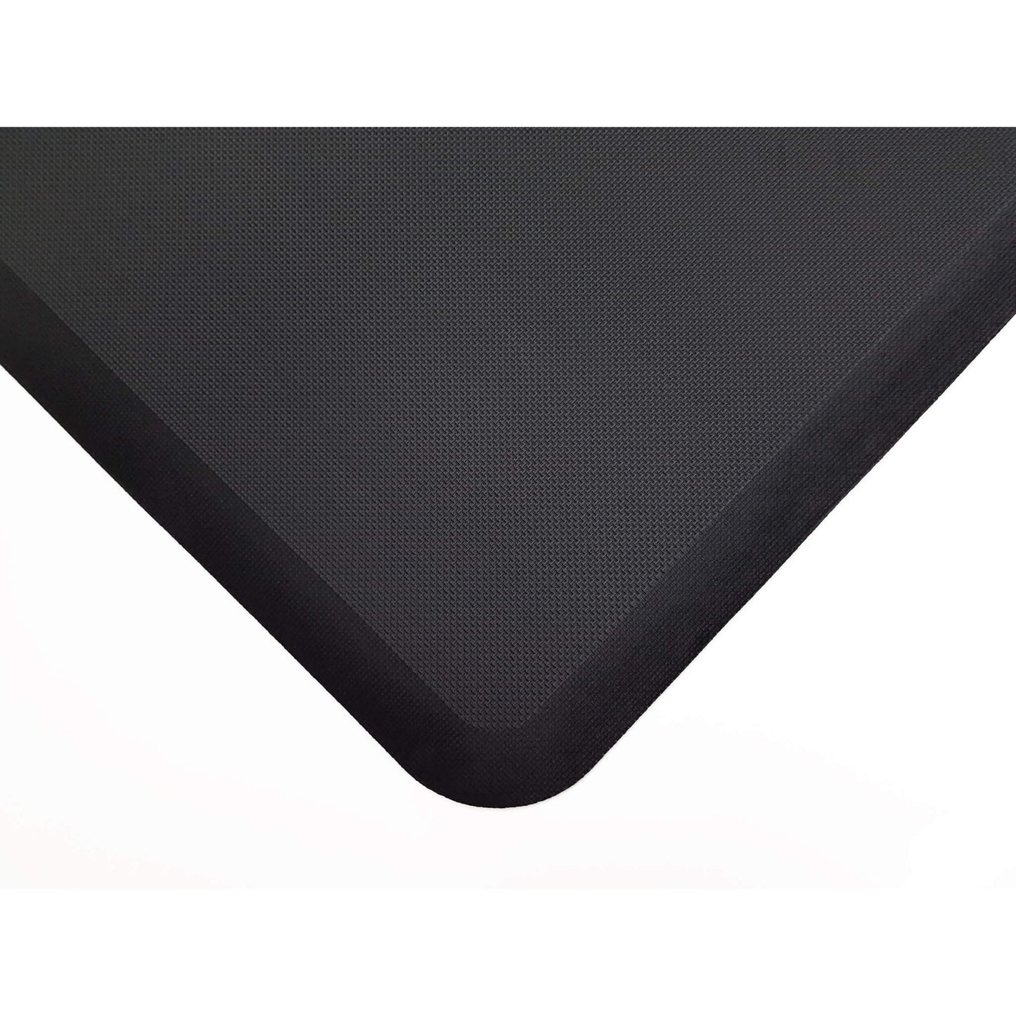 Anti-fatigue standing desk floor mat in black with gripped top and bevelled edges  for standing desks from Livewell Furniture at www.livewellfurniture.co.uk