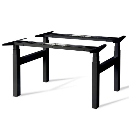 Duplex electric height adjustable standing desk in black frame from Livewell Furniture at www.livewellfurniture.co.uk