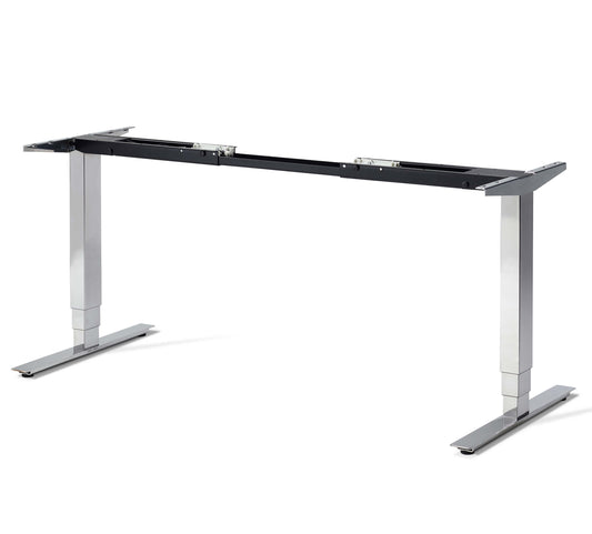 Elevate chrome electric height adjustable standing desk frame from Livewell Furniture at www.livewellfurniture.co.uk