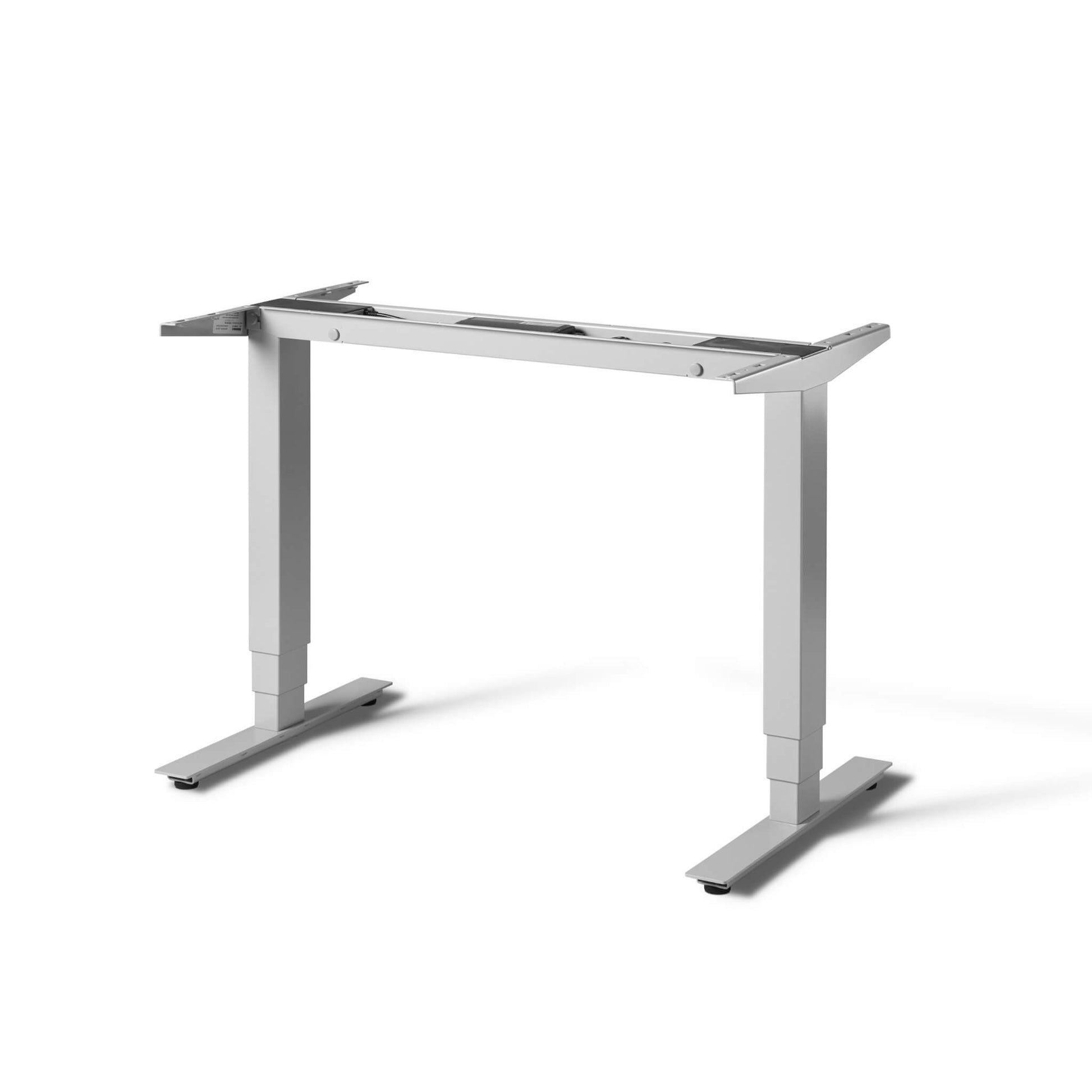 Elevate Mini electric height adjustable standing desk silver frame from Livewell Furniture at www.livewellfurniture.co.uk