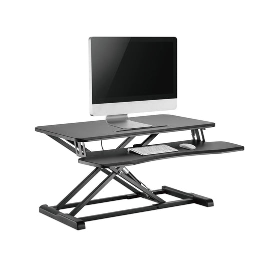 Height adjustable standing desk converter manual in black from Livewell Furniture at www.livewellfurniture.co.uk