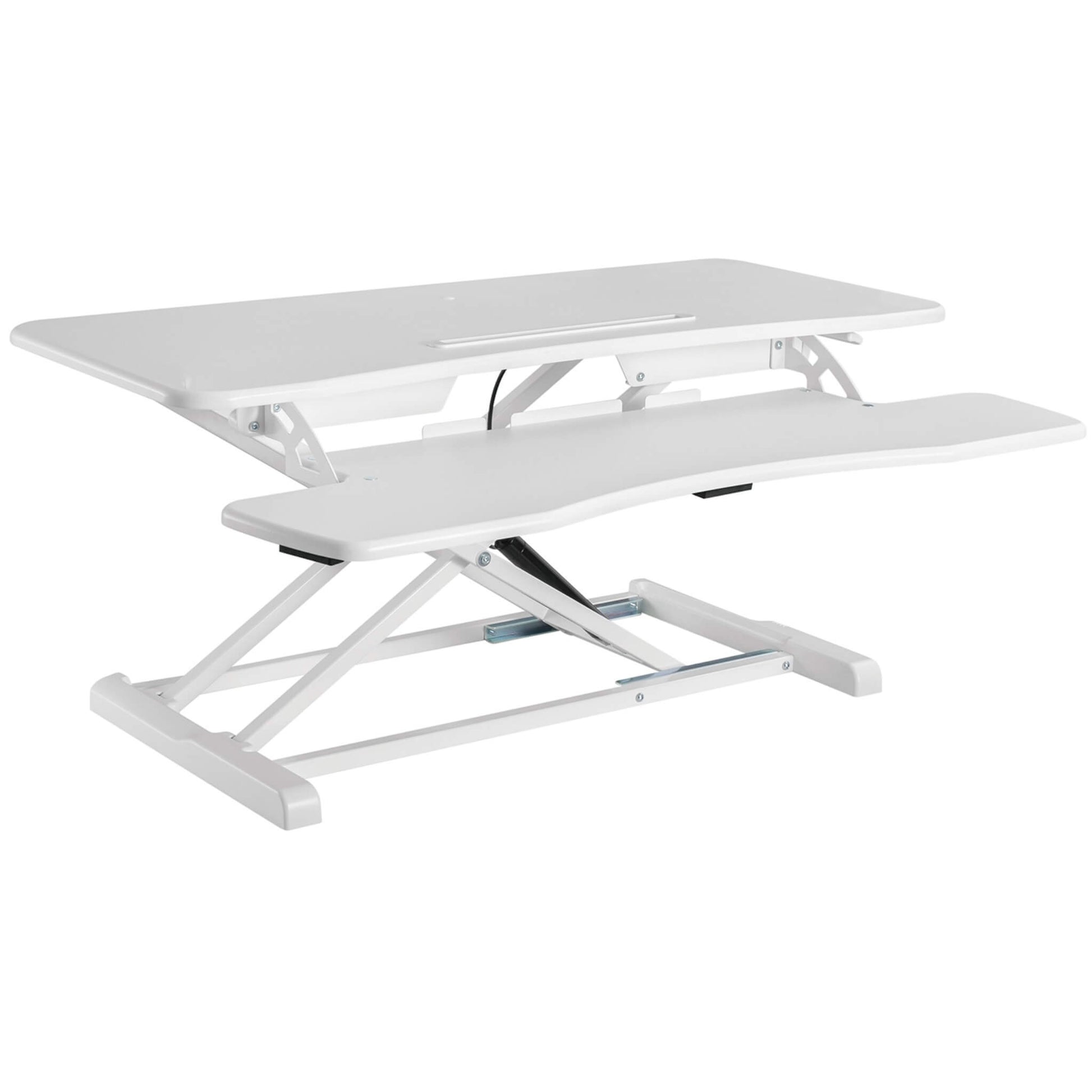 Height adjustable standing desk converter manual in white from Livewell Furniture at www.livewellfurniture.co.uk