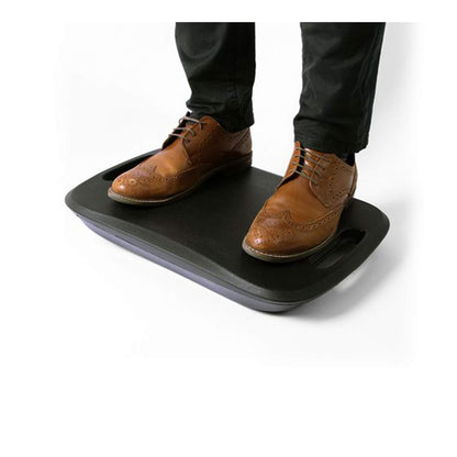 REVILO coreboard balance board for standing desk in black in use from Livewell Furniture at www.livewellfurniture.co.uk