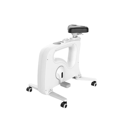 REVILO under-desk bike in white side view from Livewell Furniture at www.livewellfurniture.co.uk