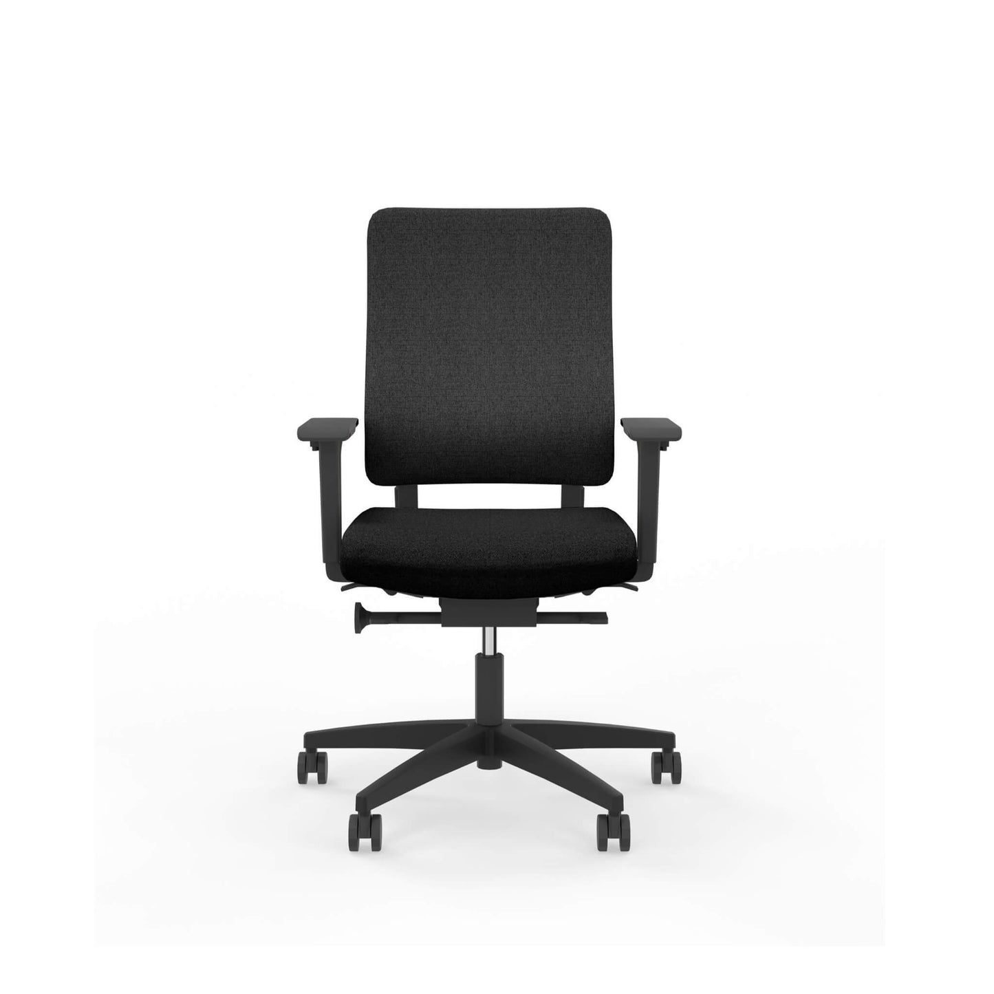 Viasit Drumback Creation swivel chair in black front view from Livewell Furniture at www.livewellfurniture.co.uk