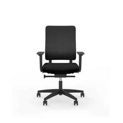 Viasit Drumback Creation swivel chair in black front view from Livewell Furniture at www.livewellfurniture.co.uk