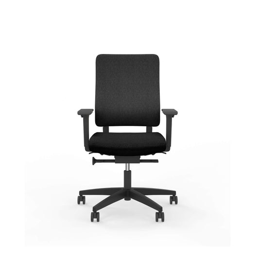 Viasit Drumback Creation swivel chair in black front view from Livewell Furniture at www.livewellfurniture.co.uk