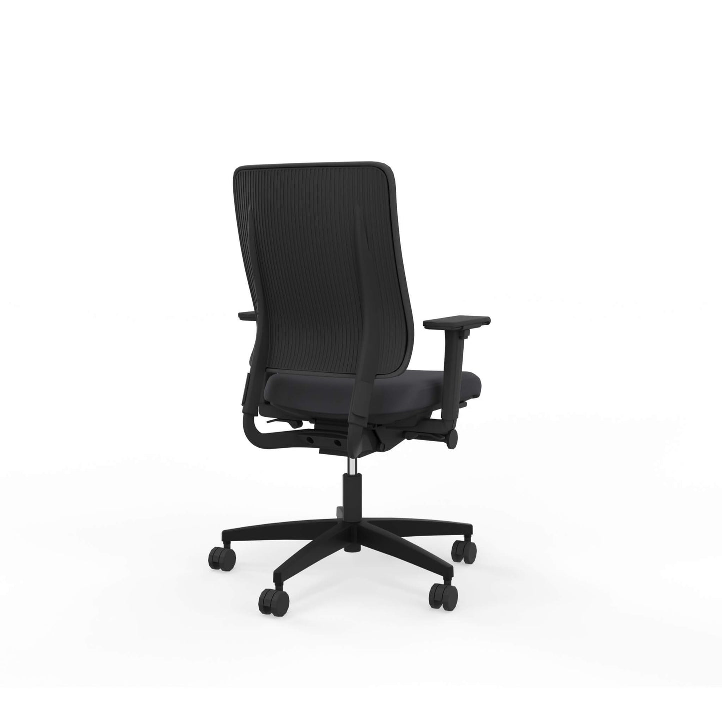 Viasit Drumback Creation swivel chair in black back view from Livewell Furniture at www.livewellfurniture.co.uk