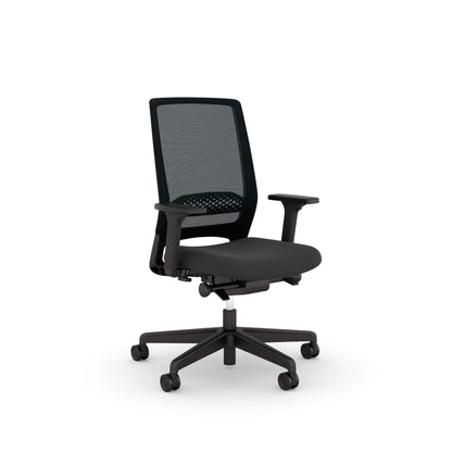 Viasit Kickster swivel chair in black front view from Livewell Furniture at www.livewellfurniture.co.uk